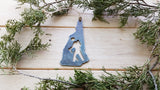 New Hampshire State Metal Ornament with Hiker
