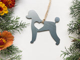 Poodle Metal Ornament with Heart