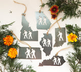 PICK YOUR State HIKER Metal Ornament