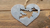 Lake Arrowhead Metal Heart Ornament
