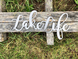 Lake Life 23" - Cursive Word Wall Art