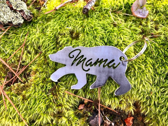Mama Bear Metal Key Chain