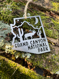 Arizona State Grand Canyon Heirloom Ornament made from Raw Steel