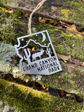 Arizona State Grand Canyon Heirloom Ornament made from Raw Steel