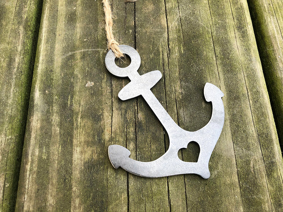 Anchor Raw Steel Ornament