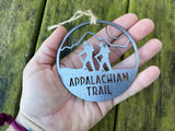 Appalachian Trail Mountain Hiker Metal Ornament made from Raw Steel
