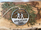 Appalachian Trail Mountain Hiker Metal Ornament made from Raw Steel