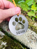 Cat Paw Customizable Heirloom Ornament Made from Raw Steel Pet Loss Memorial