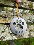 Cat Paw Customizable Heirloom Ornament Made from Raw Steel Pet Loss Memorial