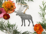 Colorado Moose Rustic Raw Steel Ornament