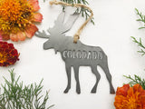 Colorado Moose Rustic Raw Steel Ornament