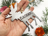 Colorado Moose Rustic Raw Steel Ornament