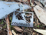 Colorado State Ski Ornament made from Raw Steel