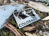 Colorado State Ski Ornament made from Raw Steel