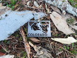 Colorado State Ski Ornament made from Raw Steel