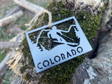 Colorado State Ski Ornament made from Raw Steel