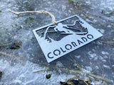 Colorado State Ski Ornament made from Raw Steel