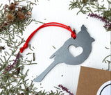 Cardinal Bird Metal Christmas Ornament