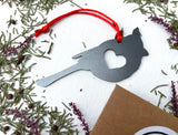 Cardinal Bird Metal Christmas Ornament