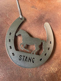 Horse Shoe Lucky Horse Customizable Heirloom Ornament Made from Raw Steel