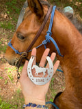 Horse Shoe Lucky Horse Customizable Heirloom Ornament Made from Raw Steel