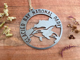 Glacier Bay National Park Raw Steel WHALE Ornament Alaska