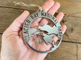 Glacier Bay National Park Raw Steel WHALE Ornament Alaska