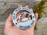 Great Smoky Mountains National Park Raw Steel BEAR Ornament North Carolina Tennessee