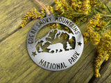 Great Smoky Mountains National Park Raw Steel BEAR Ornament North Carolina Tennessee
