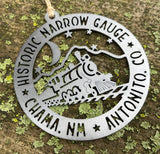 HIstoric Narrow Gauge CHAMA, NM to ANTONITO, CO Train Locomotive Ornament 3.5"