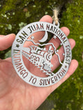 San Juan National Forest Durango to Silverton Train Ornament 3.5"