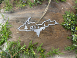 Michigan Upper Peninsula Camper Scene Metal Ornament Made from Raw Steel