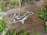 Michigan Upper Peninsula Moose Scene Metal Ornament Made from Raw Steel