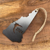 New Hampshire Eclipse Totality 2024 Commemorative Metal Ornament Made from Raw Steel Anniversary Gift Rustic Cabin Christmas