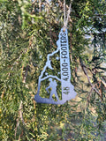 New Hampshire State 48 4000 Footers Mountain Hiker Metal Ornament made from Rustic Raw Steel