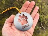 Dog Paw Customizable Heirloom Ornament Made from Raw Steel Dog Loss Pet Memorial