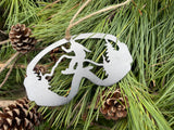 Snowboard Goggles Ornament made from Raw Steel