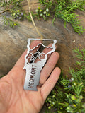 Vermont State Metal Ornament made from Raw Steel