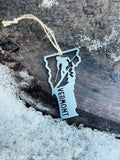 Vermont State Ski Metal Ornament made from Raw Steel