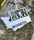 PICK YOUR State Bigfoot Yeti Sasquatch Scene Metal Ornament made from Raw Steel