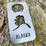 Alaska State Rectangle  Metal Bottle Opener