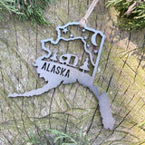 Alaska State Camper Scene Metal Ornament