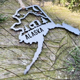 Alaska State Camper Scene Metal Ornament