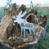 Alaska State Moose Metal Ornament