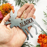 Alaska State Moose Metal Ornament
