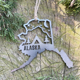 Alaska State Tent Scene Metal Ornament