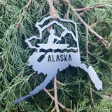 Alaska State Kayaking Metal Ornament