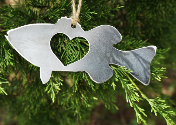 Bass Fish Metal Steel Ornament