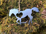 Horse Running Metal Steel Ornament