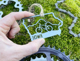 Iowa State Mountain Biking Metal Ornament